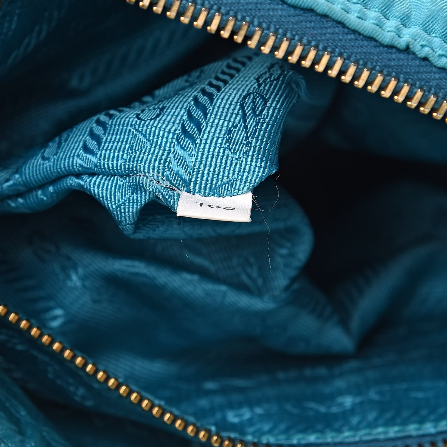 Prada Tessuto Nylon Chevron Quilted Shoulder Bag Turchese 7 of 11