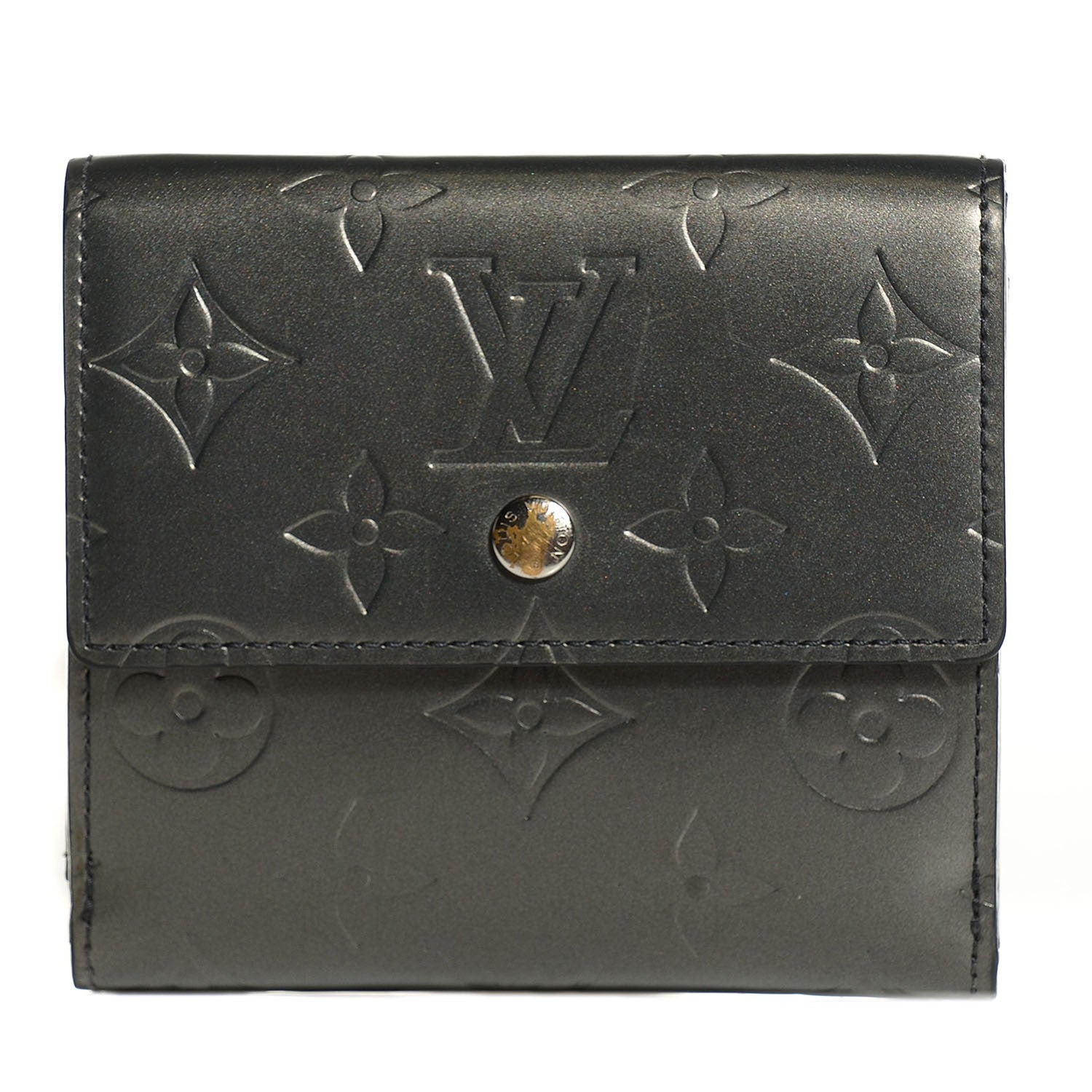 Louis Vuitton Mat Monogram Elise Wallet Black 1 of 8