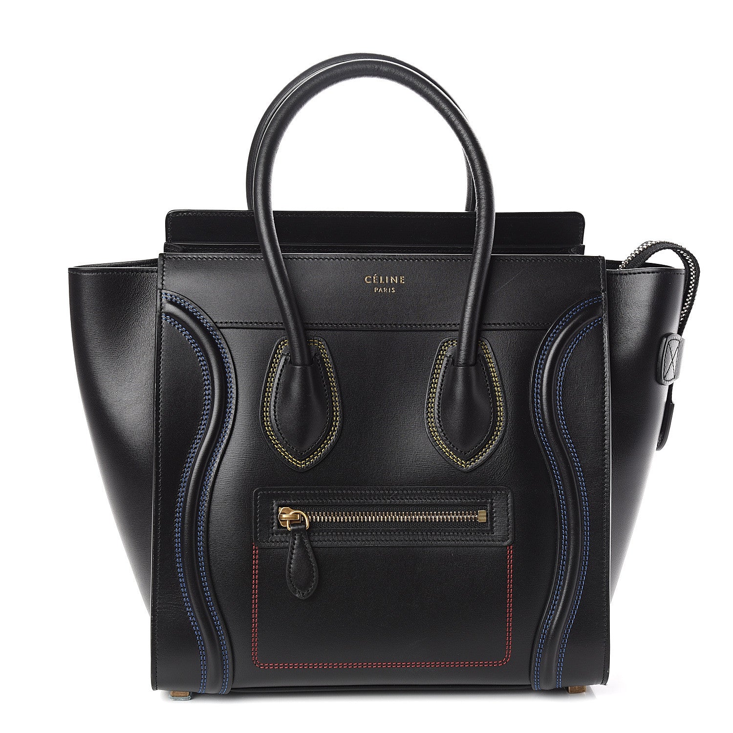Celine Smooth Calfskin Multicolor Double Stitching Micro Luggage Black 1 of 13