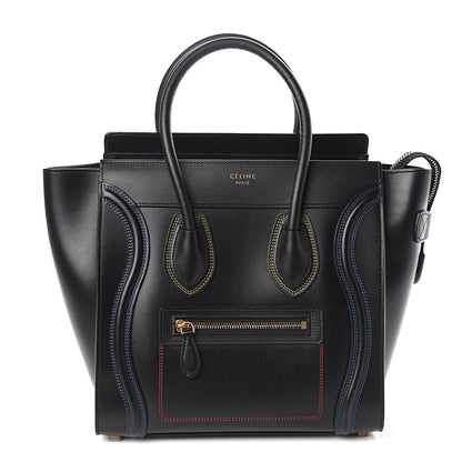 Celine Smooth Calfskin Multicolor Double Stitching Micro Luggage Black 1 of 13