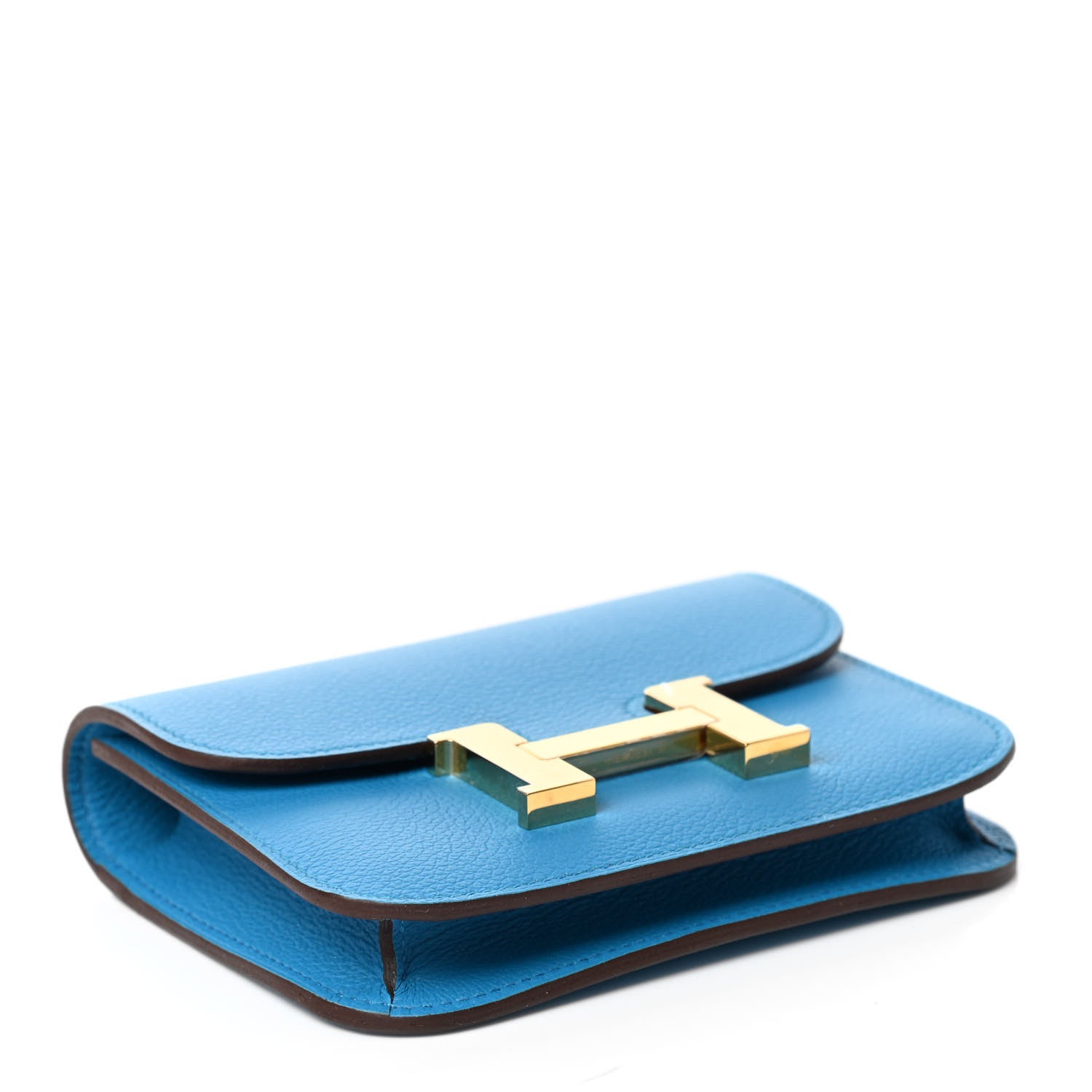 Hermes Evercolor Bi-Color Constance Slim Wallet Bleu Frida Rose Mexico 5 of 8