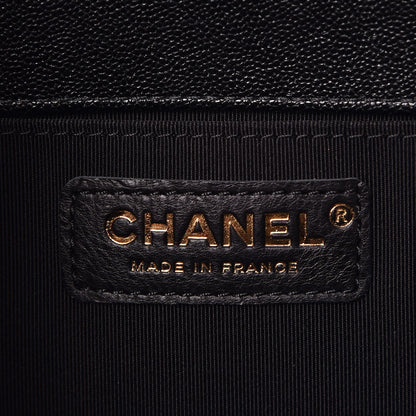 Chanel Caviar Chevron Quilted Medium Boy Flap Black 6 of 9