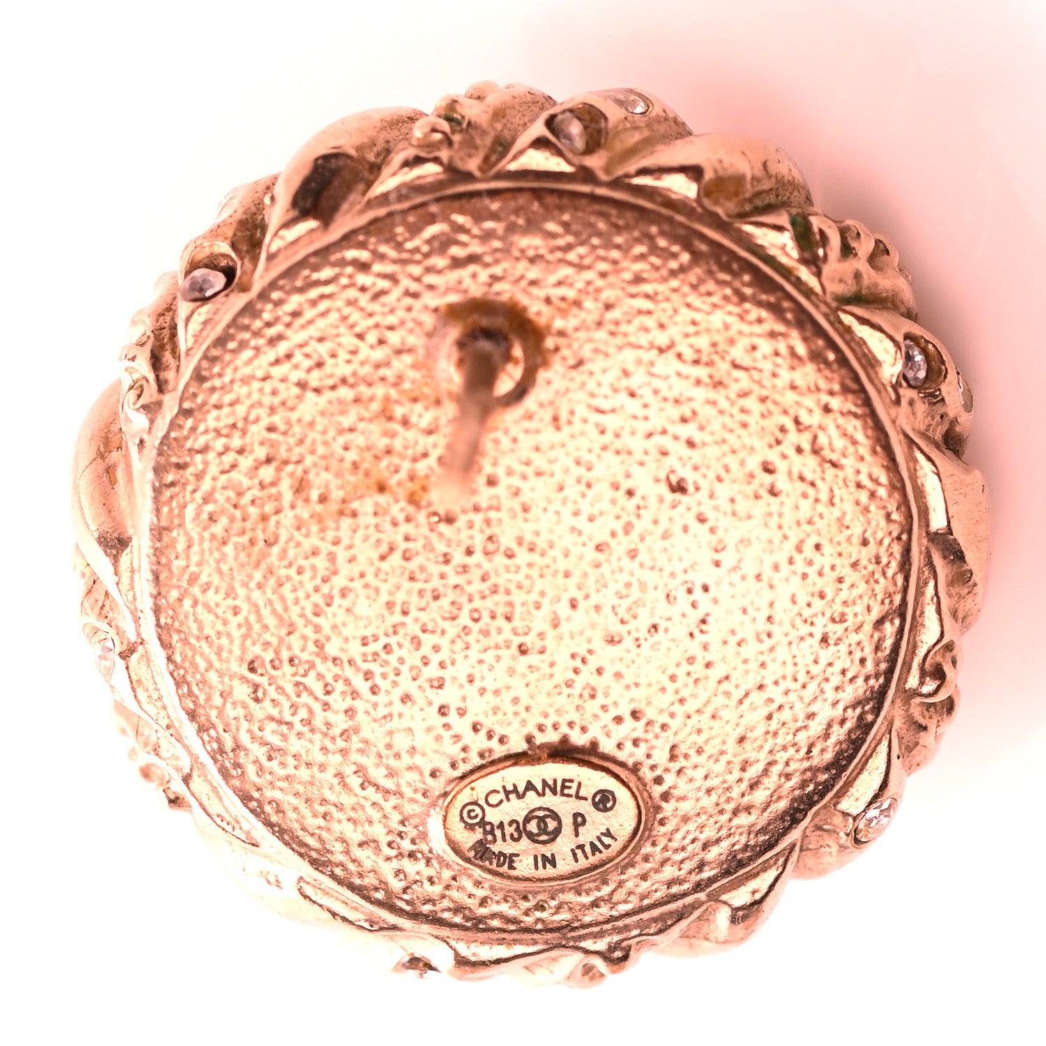 Chanel Pearl Crystal Twisted CC Round Earrings Gold 4 of 4