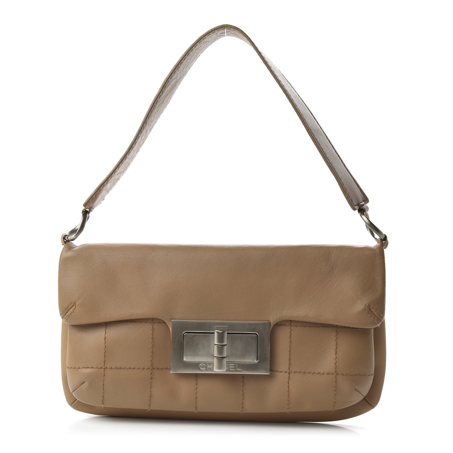 Chanel Calfskin Square Stitched Mademoiselle Shoulder Bag Tan 1 of 13