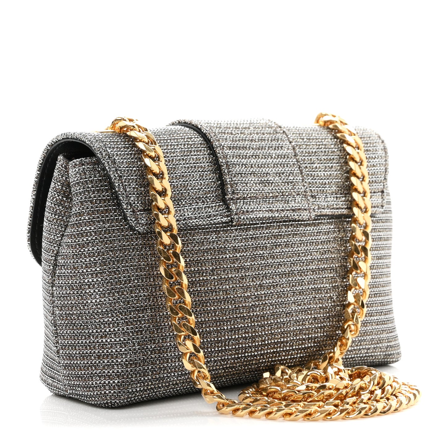 Glitter Textile Mini Victoire Bag Gold