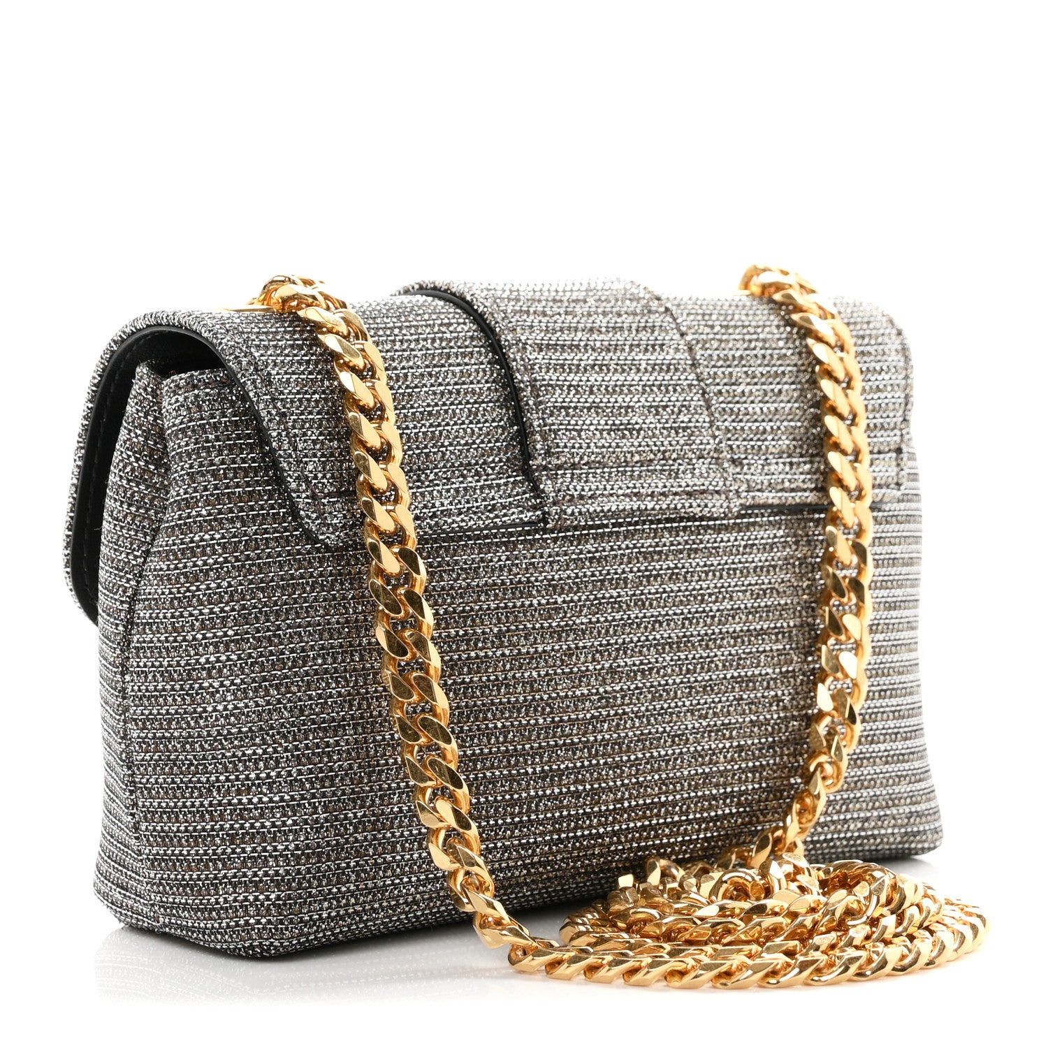 Celine Glitter Textile Mini Victoire Bag Gold 2 of 8