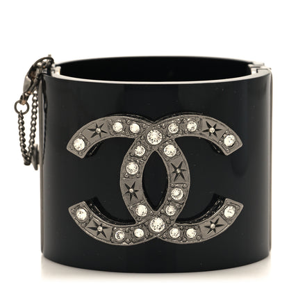 Chanel Resin Crystal CC Cuff Black 1 of 4