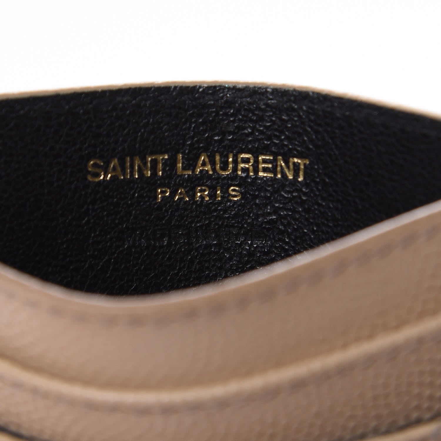 Saint Laurent Grain De Poudre Matelasse Chevron Monogram Credit Card Case Cork 6 of 8