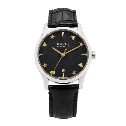 Gucci Stainless Steel Alligator 38mm G-Timeless Charm Automatic Watch Black 1 of 4