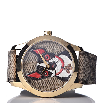 Gucci Stainless Steel Canvas 38mm G-Timeless GG Supreme Bosco Quartz Watch Brown 3 of 10