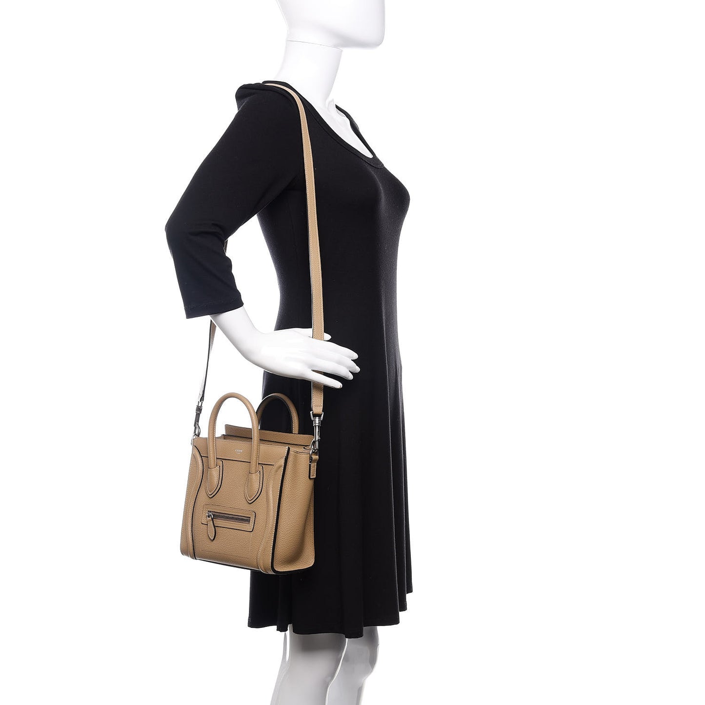 Drummed Calfskin Nano Luggage Dune