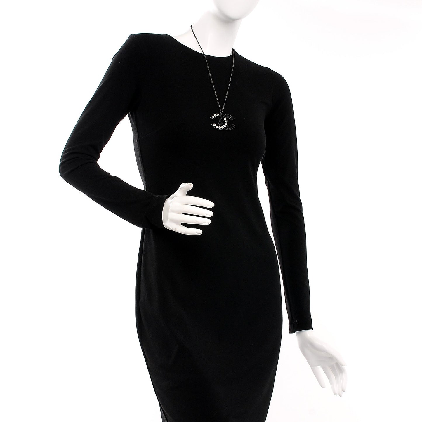 Ruthenium Crystal CC Necklace Black