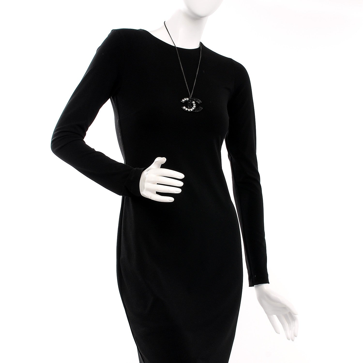 Chanel Ruthenium Crystal CC Necklace Black 2 of 5