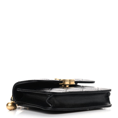 Chanel Calfskin Quilted Perfect Fit Coin Purse With Chain Black 4 of 10