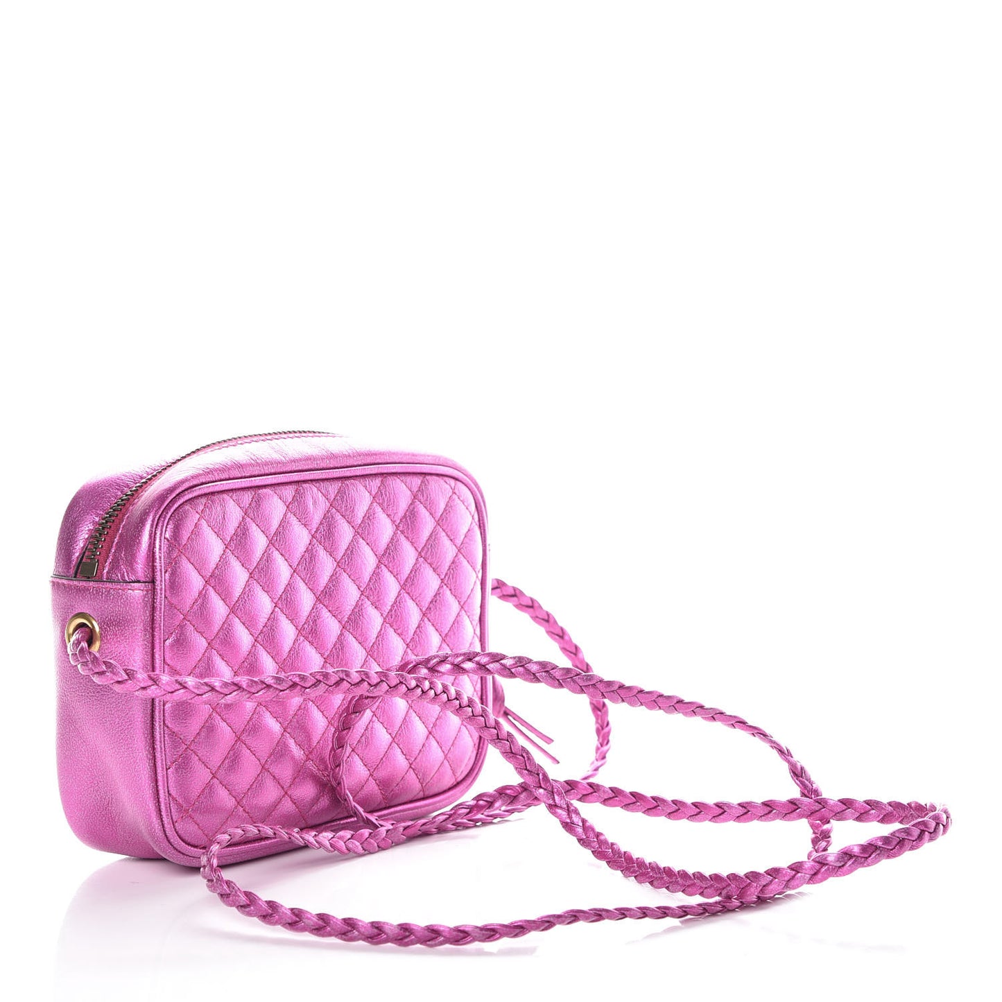 Laminated Nappa Trapuntata Mini Zumi Shoulder Bag Fuxia