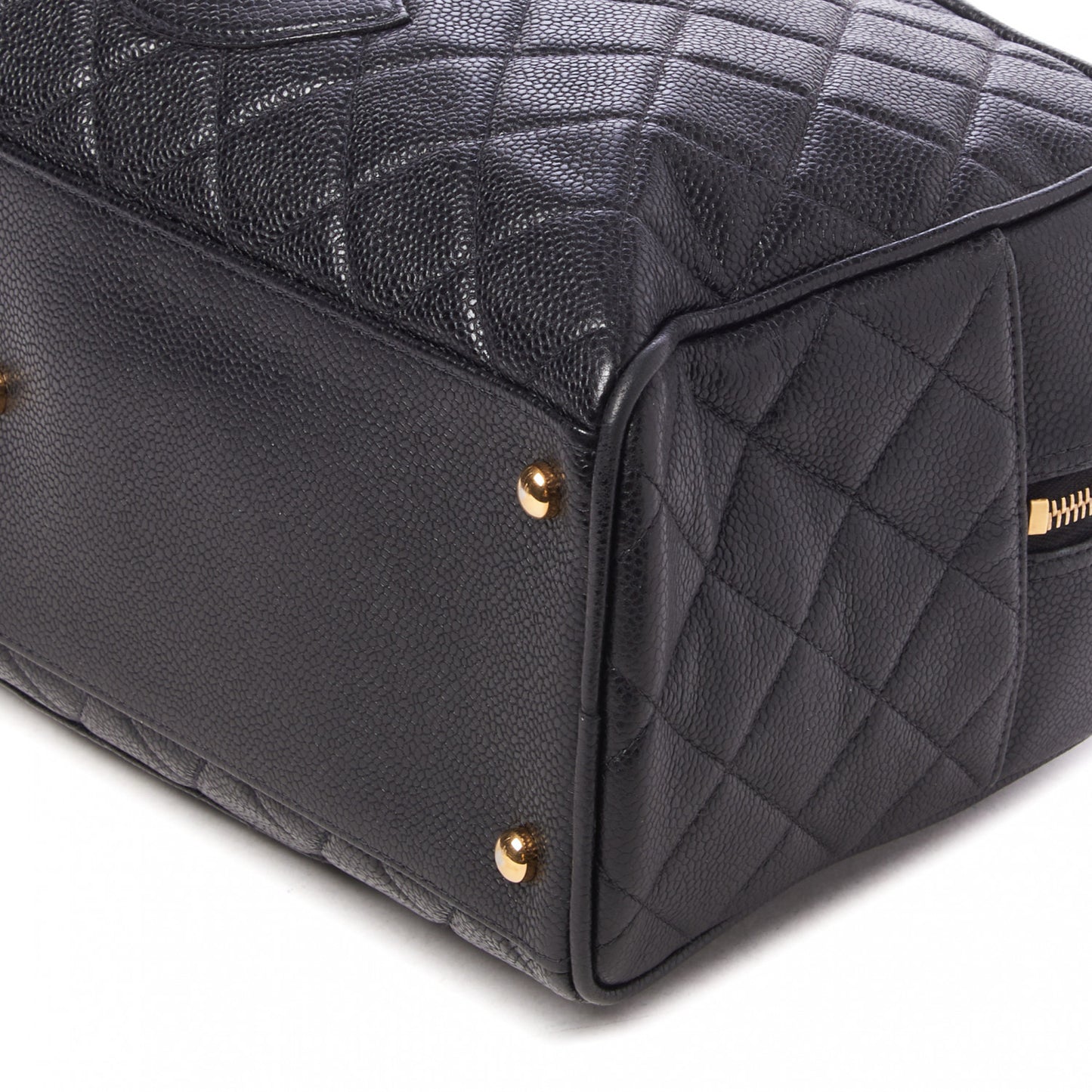 Caviar Quilted Large Bowler Black