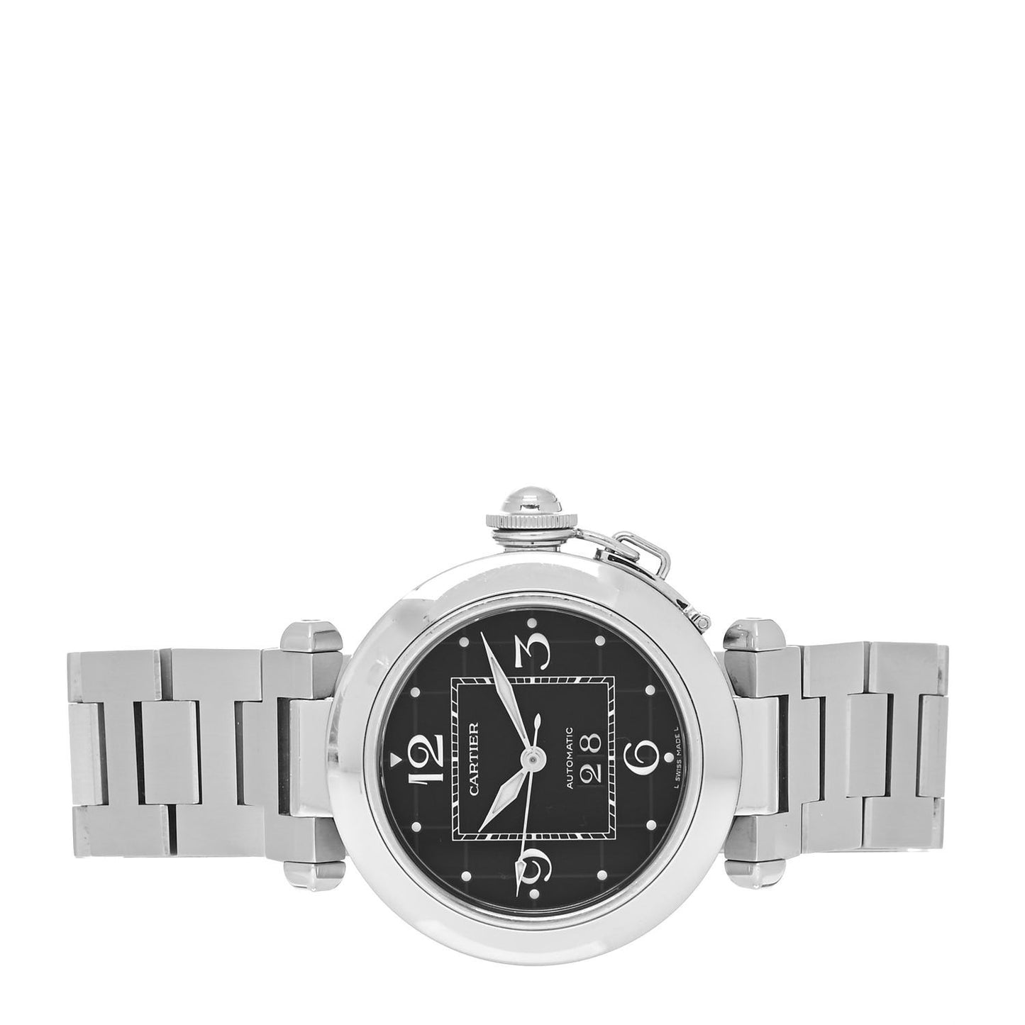 Stainless Steel 35mm Pasha C Big Date Automatic Watch Black