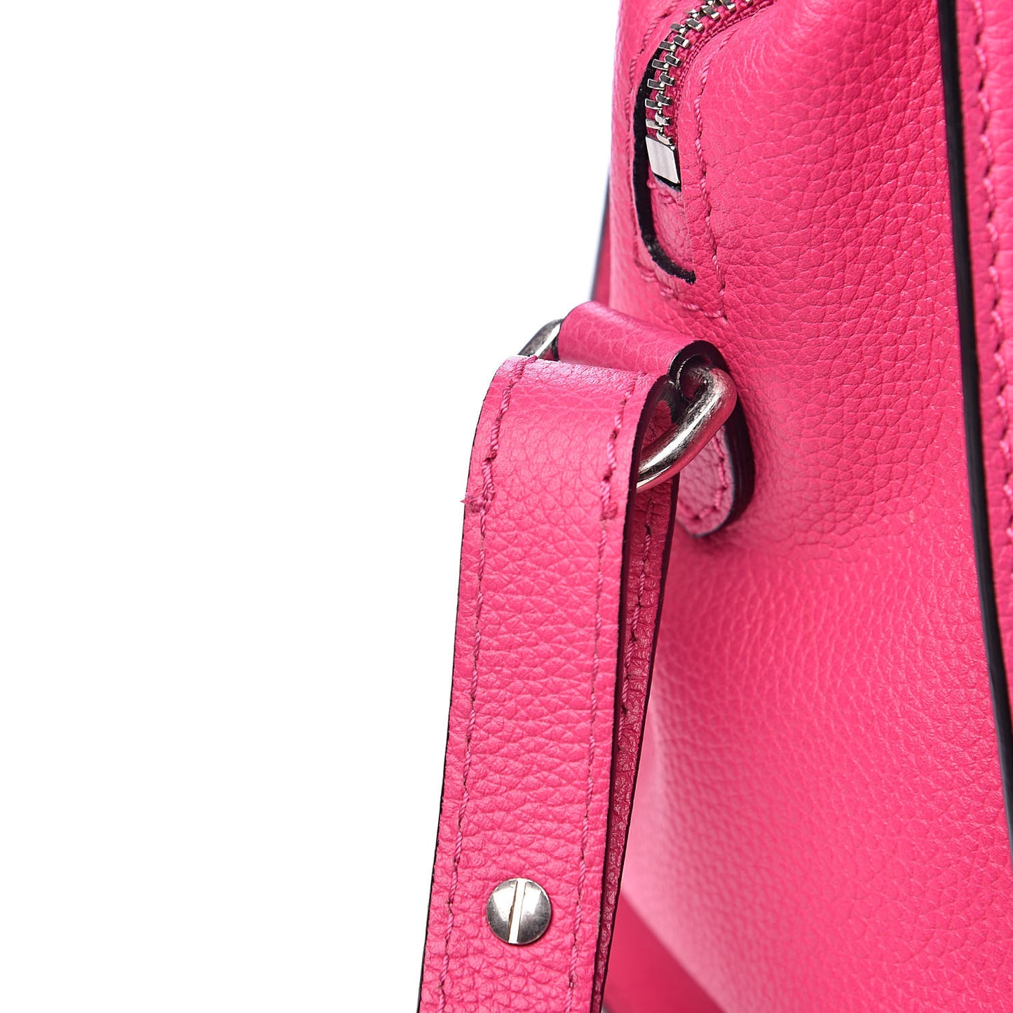 Pebbled Calfskin Small Skull Padlock Zip Around Tote Bouganville