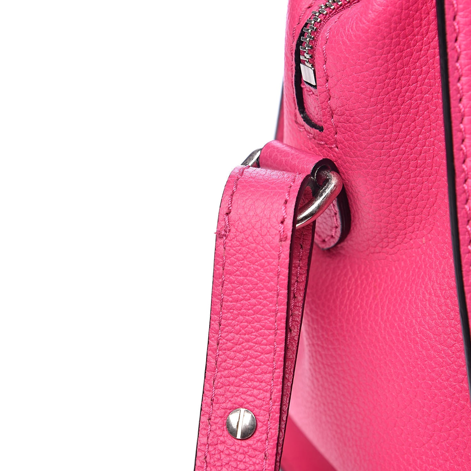 Alexander McQueen Pebbled Calfskin Small Skull Padlock Zip Around Tote Bouganville 10 of 12