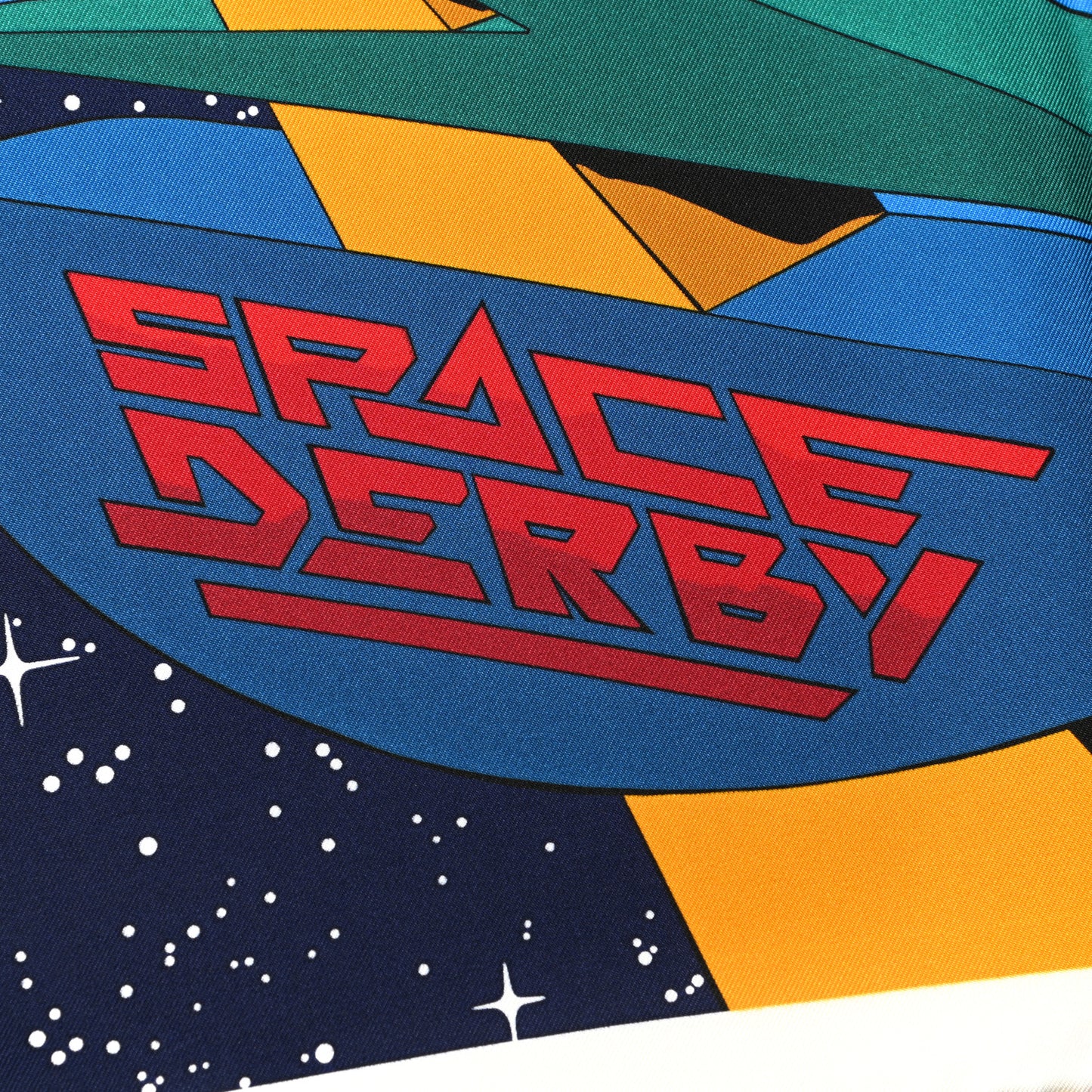 Silk Space Derby Scarf 90 Marine Rose Vif Multicolor