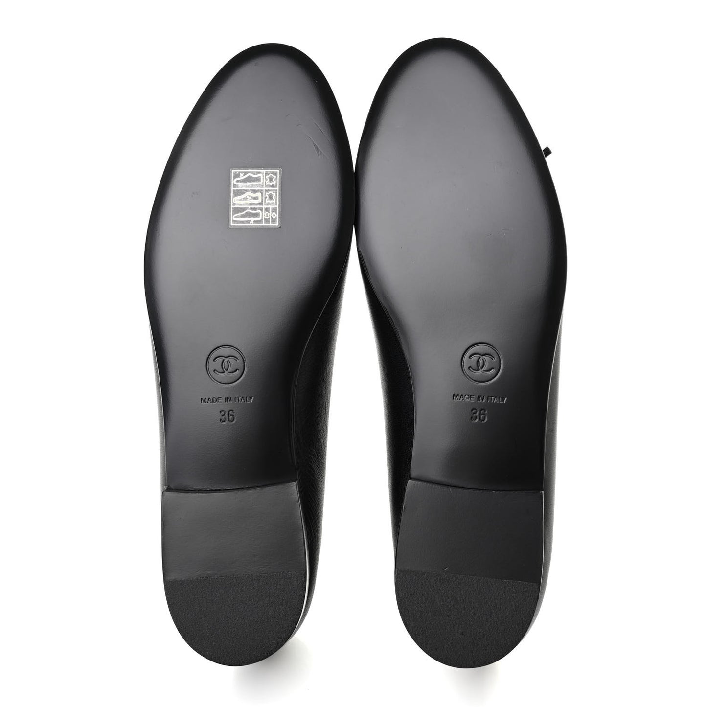 Lambskin Patent Cap Toe Ballerina Flats 36 Black