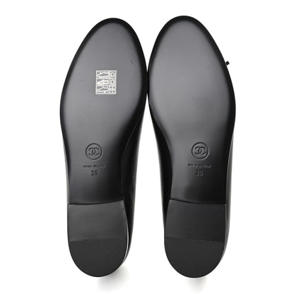 Chanel Lambskin Patent Cap Toe Ballerina Flats 36 Black 5 of 7