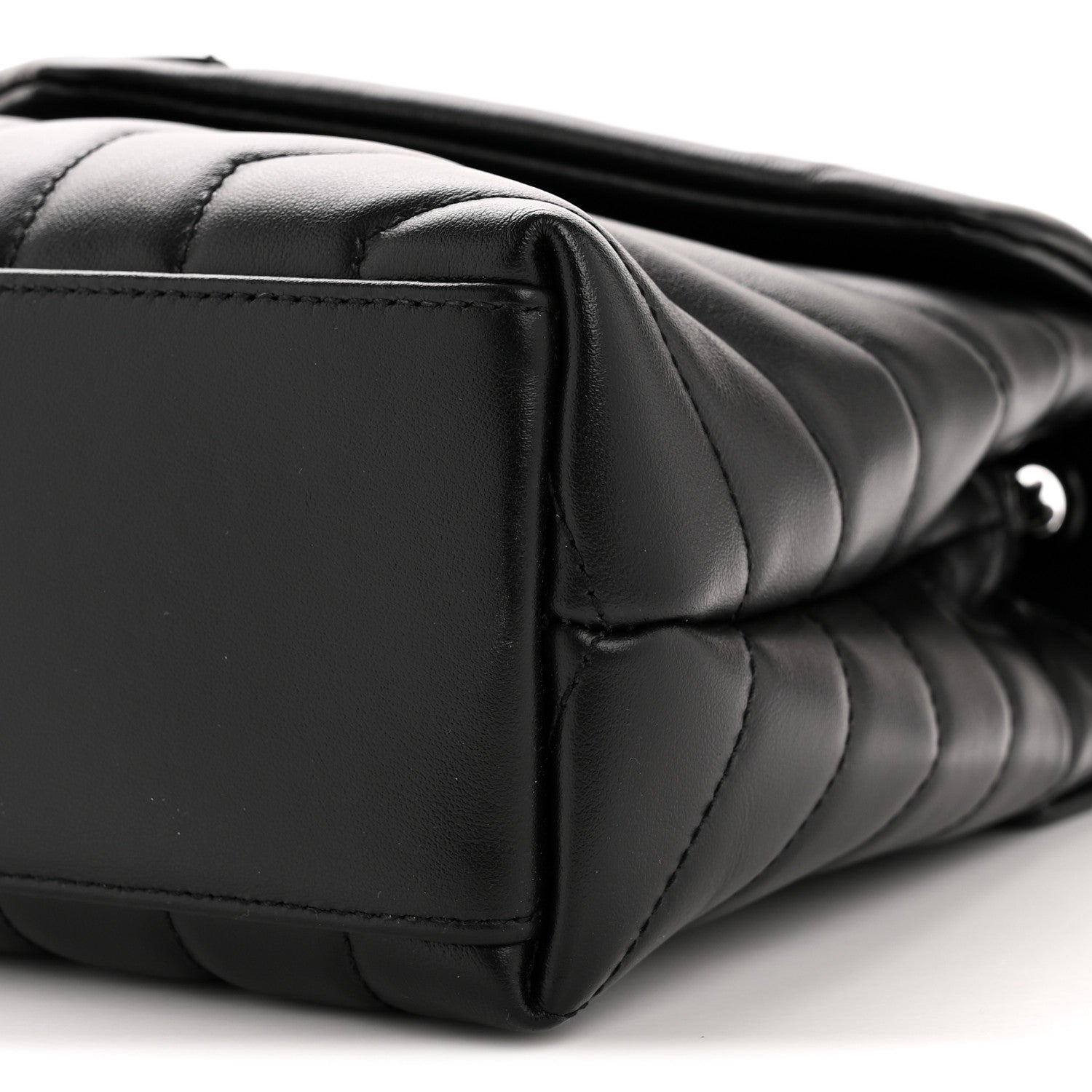Saint Laurent Calfskin Y Quilted Monogram Monochrome Small Loulou Chain Satchel Black 10 of 10