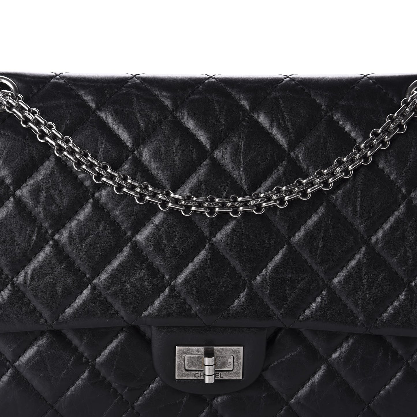 Aged Calfskin Quilted 2.55 Reissue 226 Flap Black