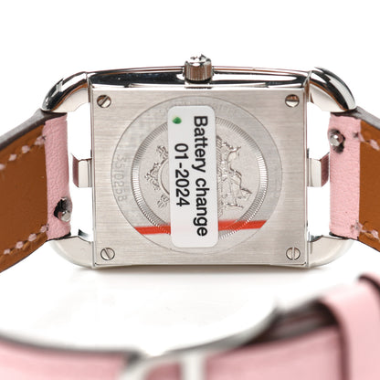 Hermes Stainless Steel Swift Diamond Pink Sapphire Mother of Pearl 23mm Cape Cod Quartz Watch Rose Sakura 4 of 5