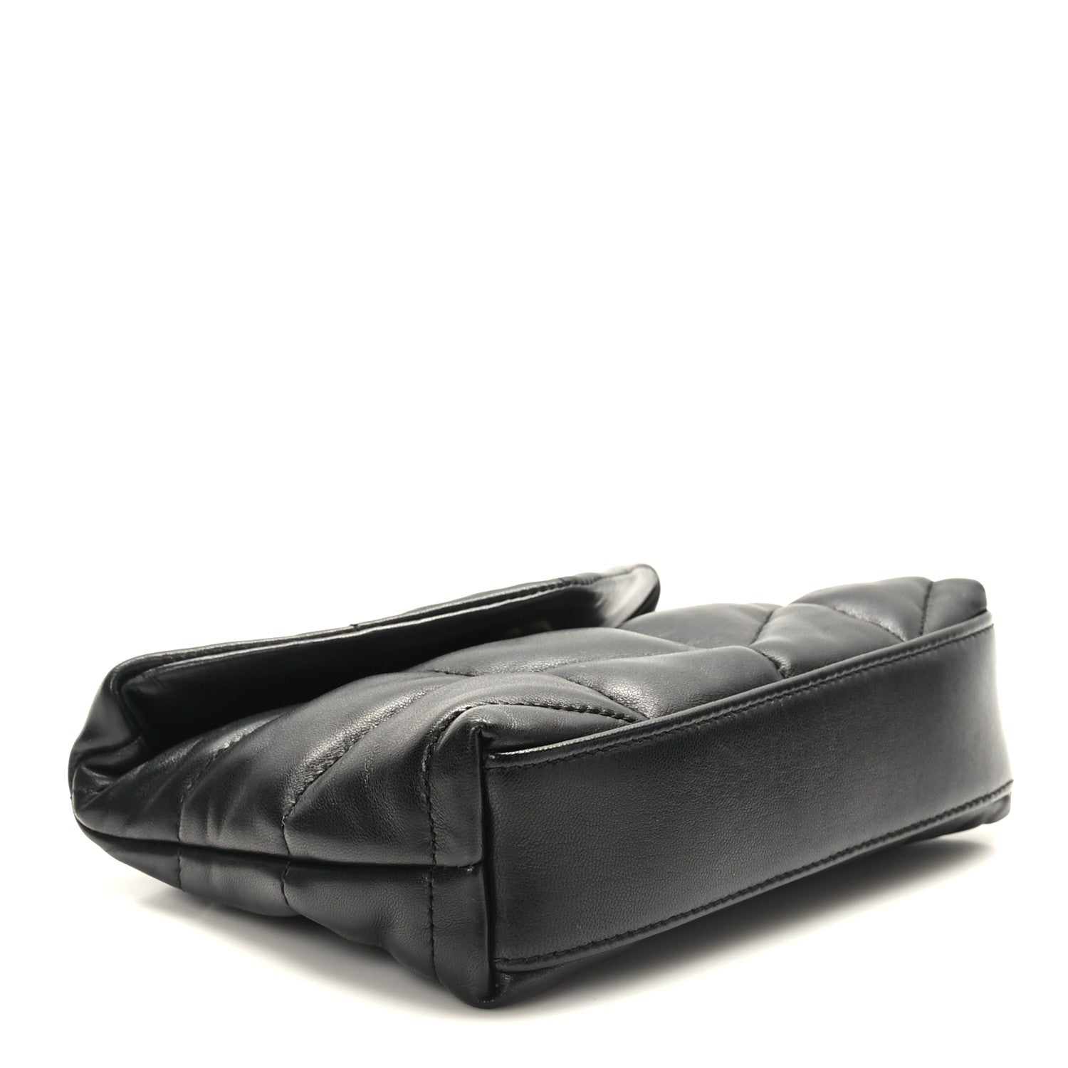 Saint Laurent Lambskin Monogram Loulou Puffer Pouch Clutch Black 4 of 10