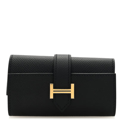 Hermes Epsom Bearn Multicles 4 Key Holder Black 1 of 6