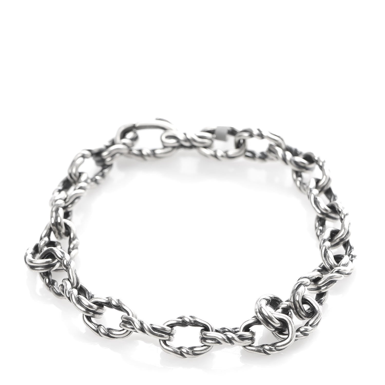 David Yurman Sterling Silver 8mm Twist Link Chain Bracelet 1 of 4