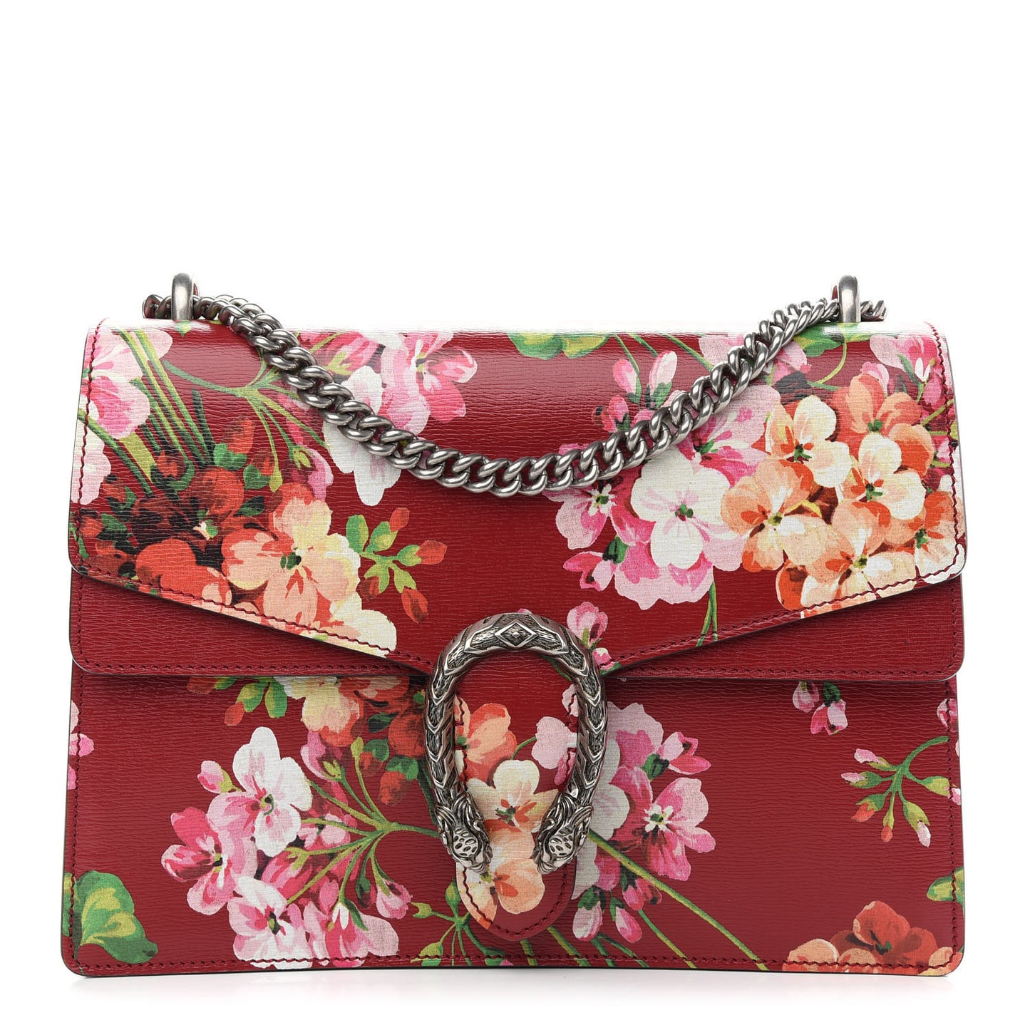 Calfskin Blooms Print Medium Dionysus Shoulder Bag Romantic Cherry Multicolor