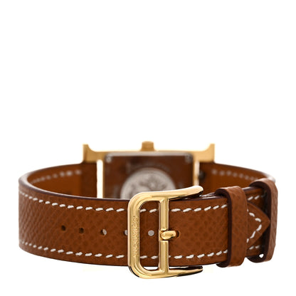 Hermes Stainless Steel Epsom 21mm Heure H Hour Quartz Watch Gold 3 of 4