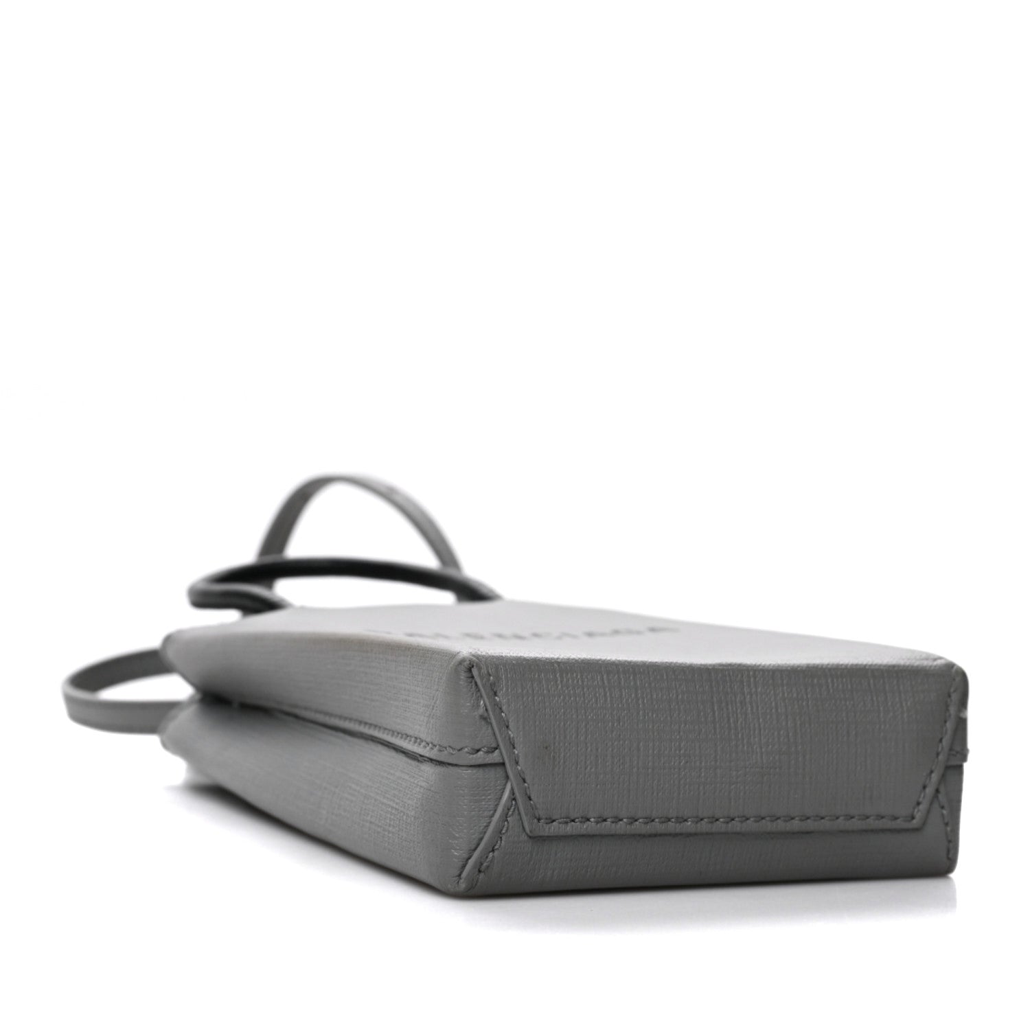 Balenciaga Squared Calfskin Logo Shopping Phone Holder Bag Balenciaga Grey 4 of 9