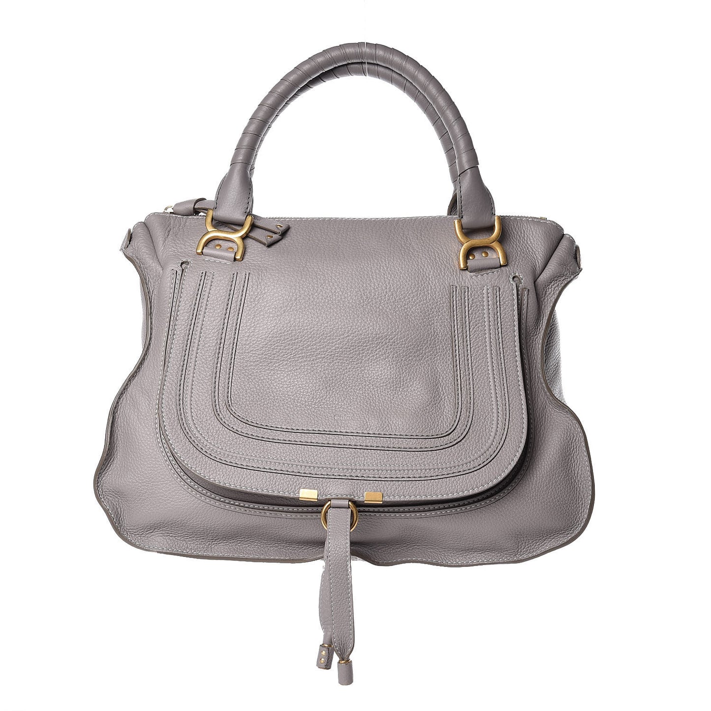Calfskin Large Marcie Satchel Cashmere Grey