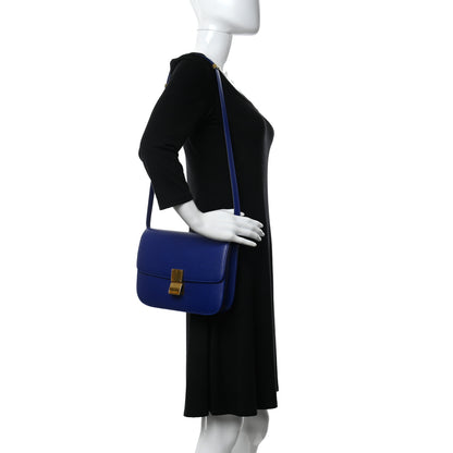 Celine Liege Calfskin Medium Classic Box Flap Bag Indigo 2 of 12