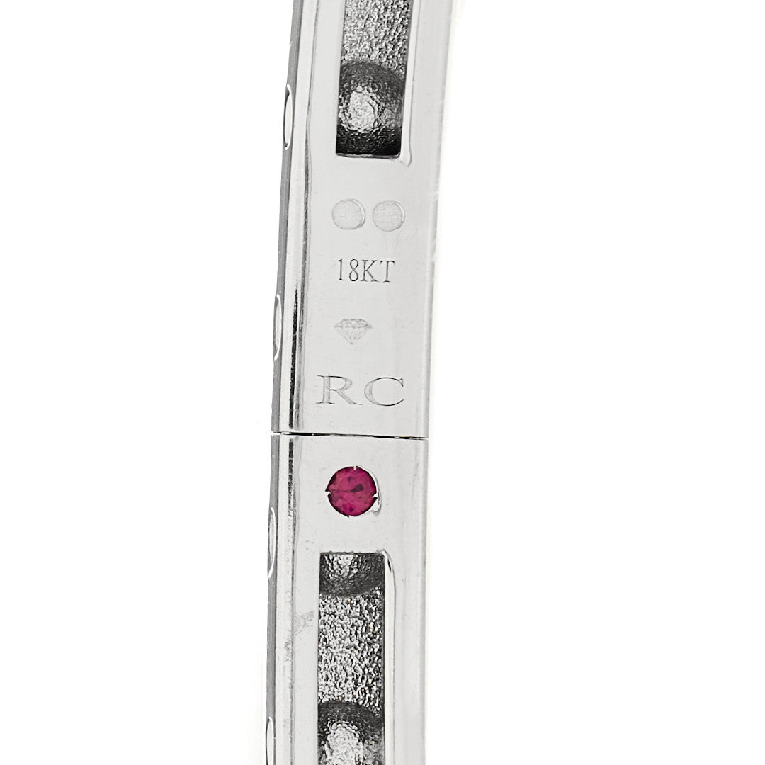 18K White Gold Diamond Pois Moi Single Row Bracelet