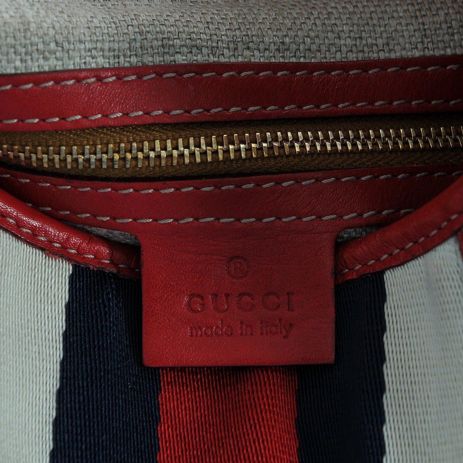 Gucci Calfskin Web Medium Jackie O Bouvier Hobo Red 6 of 6