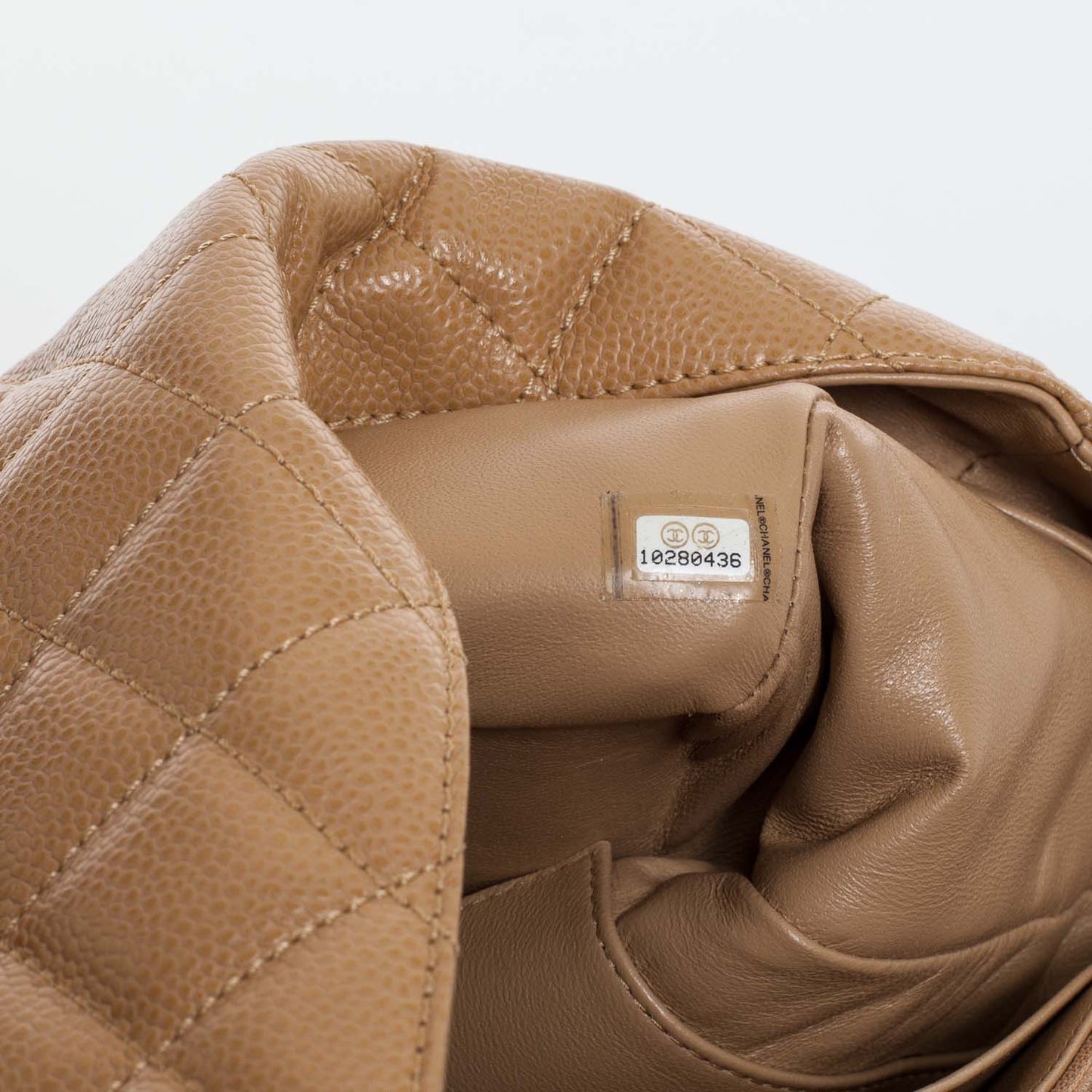 Caviar Jumbo Single Flap Dark Beige