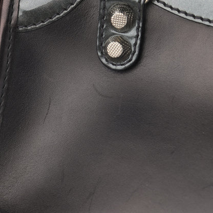 Balenciaga Smooth Calfskin Metallic Patent Giant 12 Silver Hardware Mini City Black Gris 11 of 15