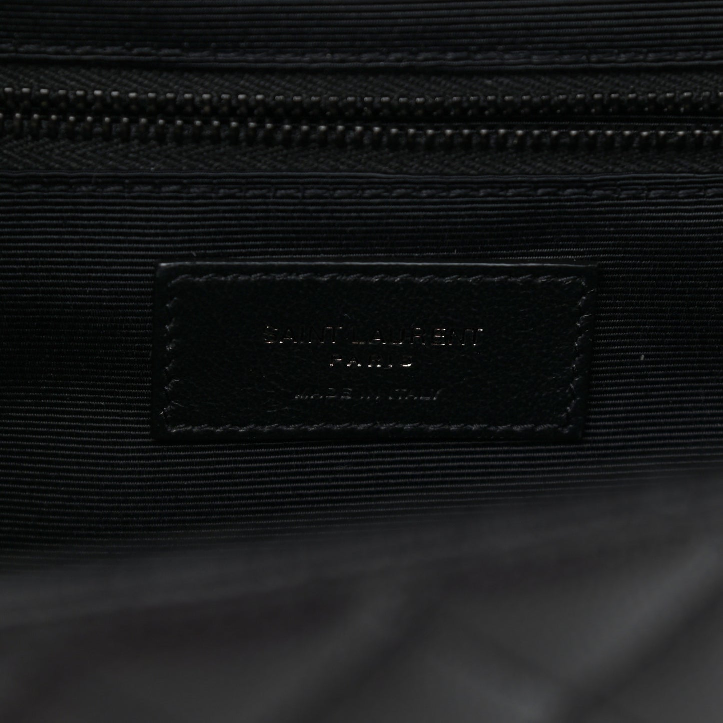 Grain De Poudre Textured Mixed Matelasse Large Triquilt Monogram Monochrome Satchel Black