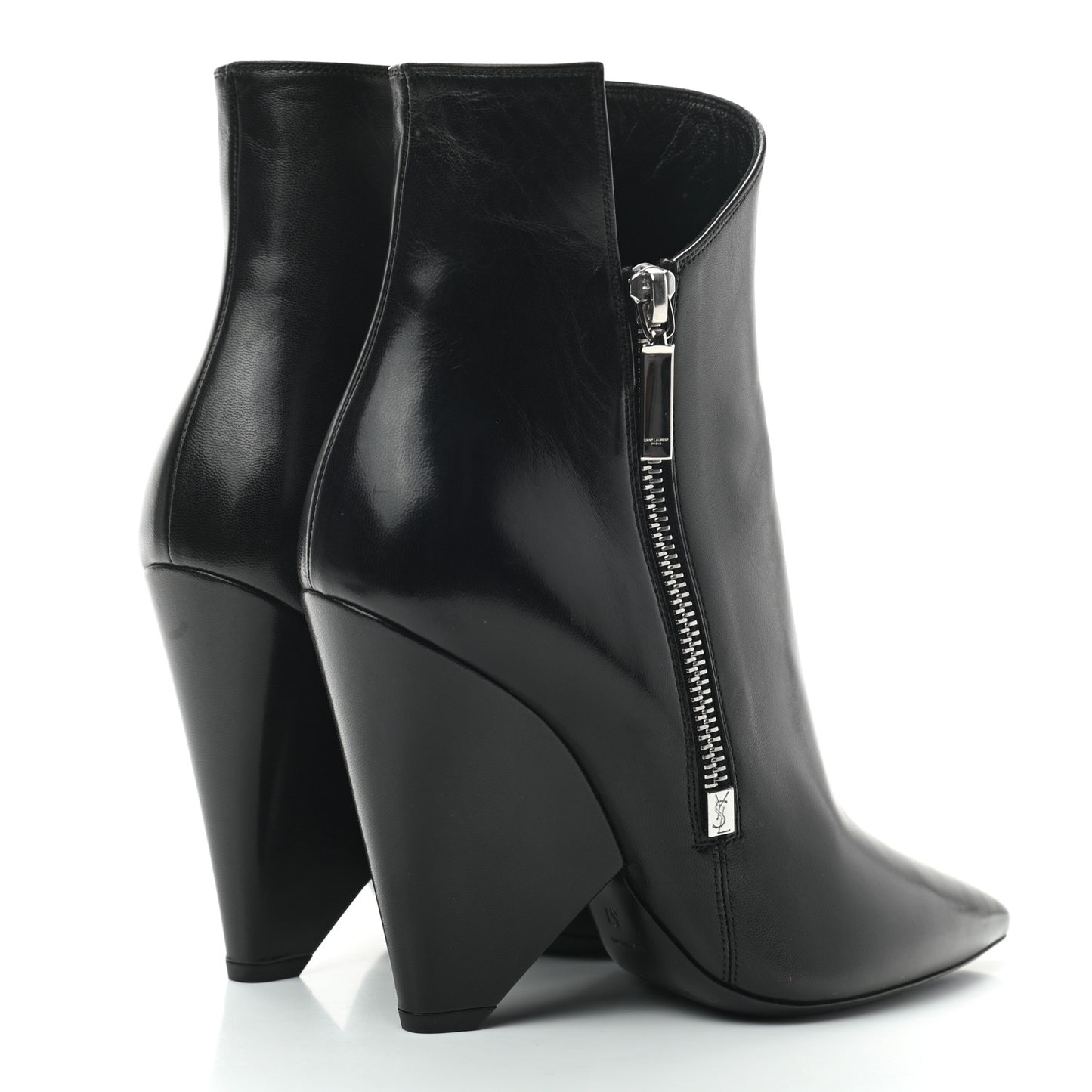 Calfskin Niki 105 Wedge Booties 37 Black