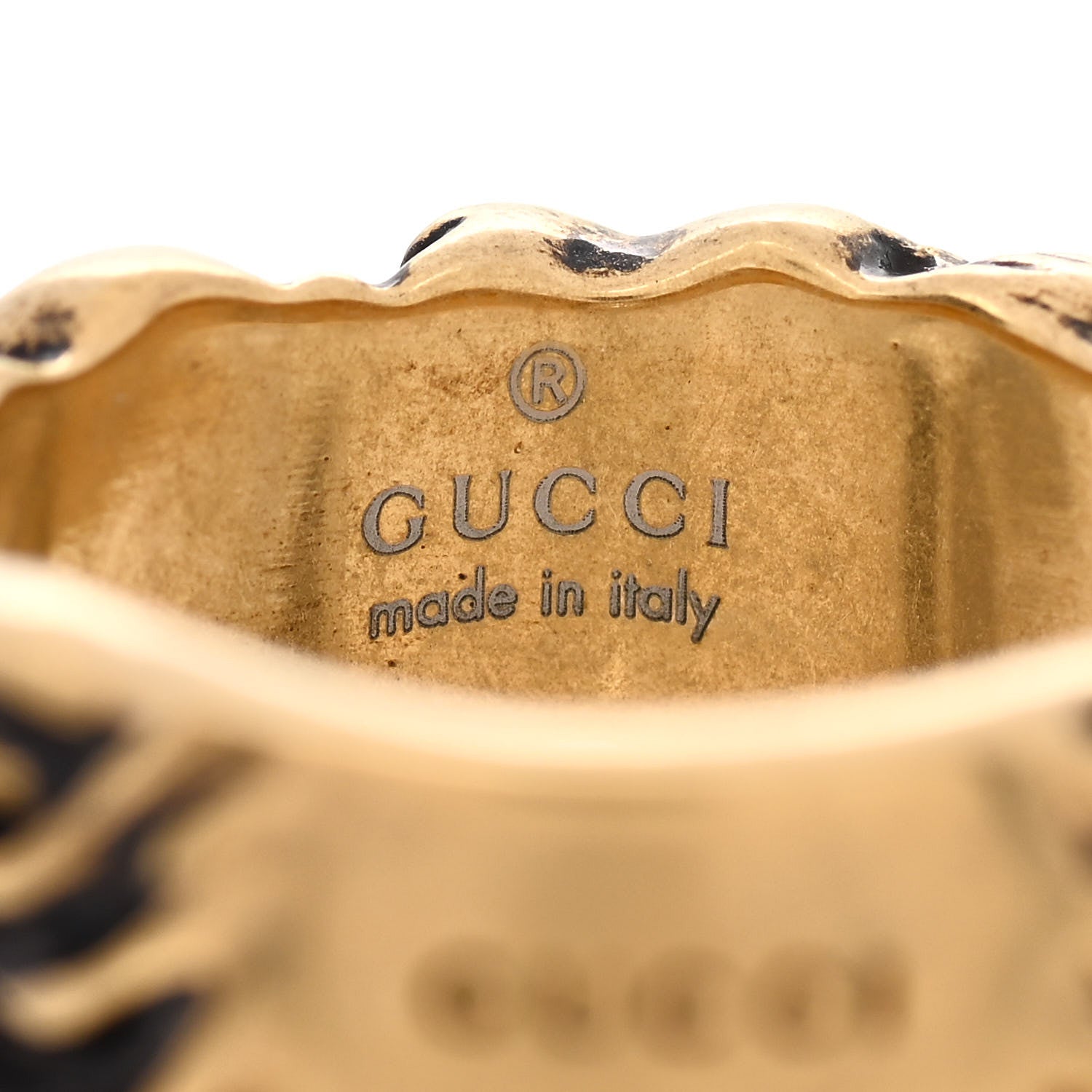 Gucci Metal Lion Mane Ring M Aged Gold 4 of 6