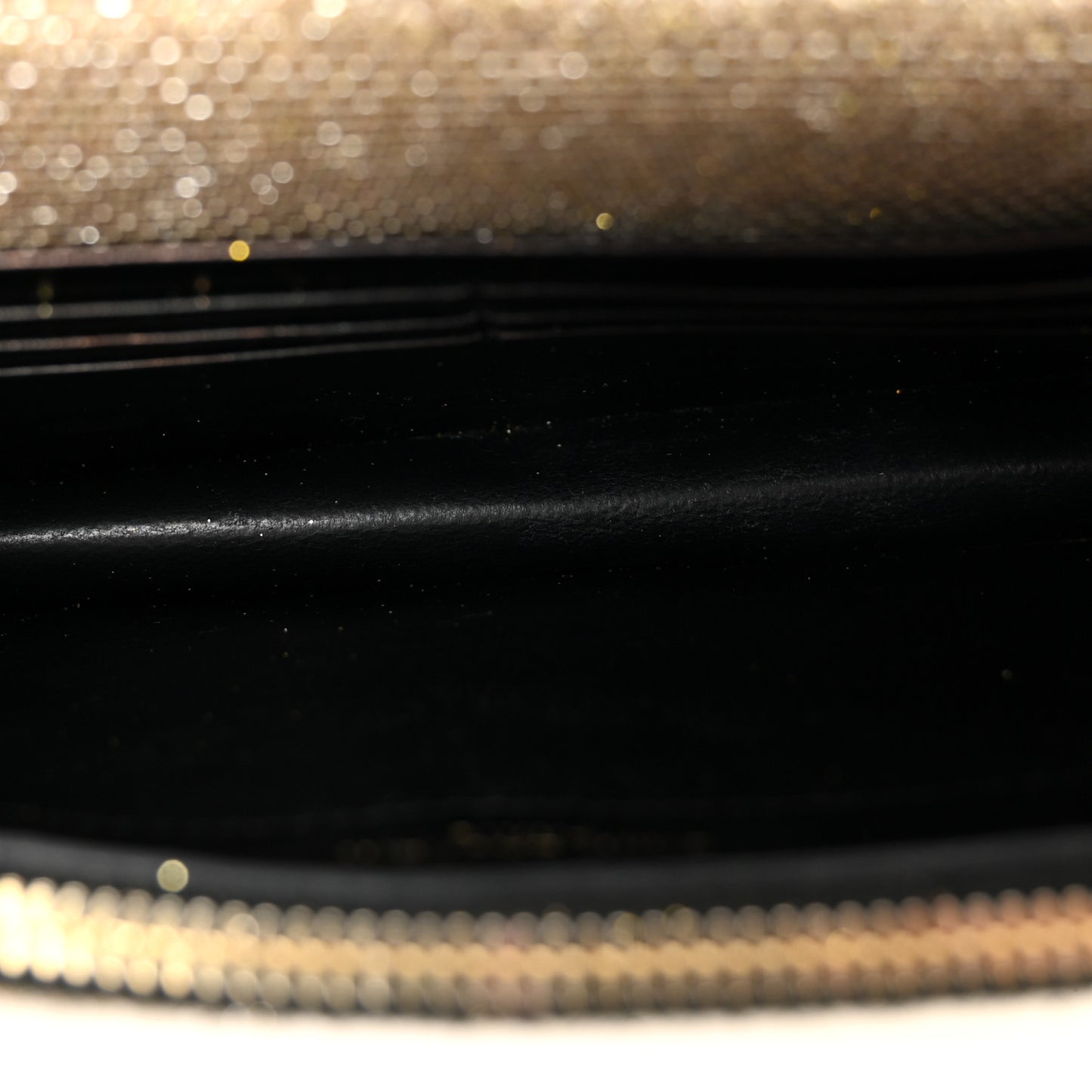 Metallic Canvas Woven Small Classic Monogram Kate Tassel Chain Wallet Gold