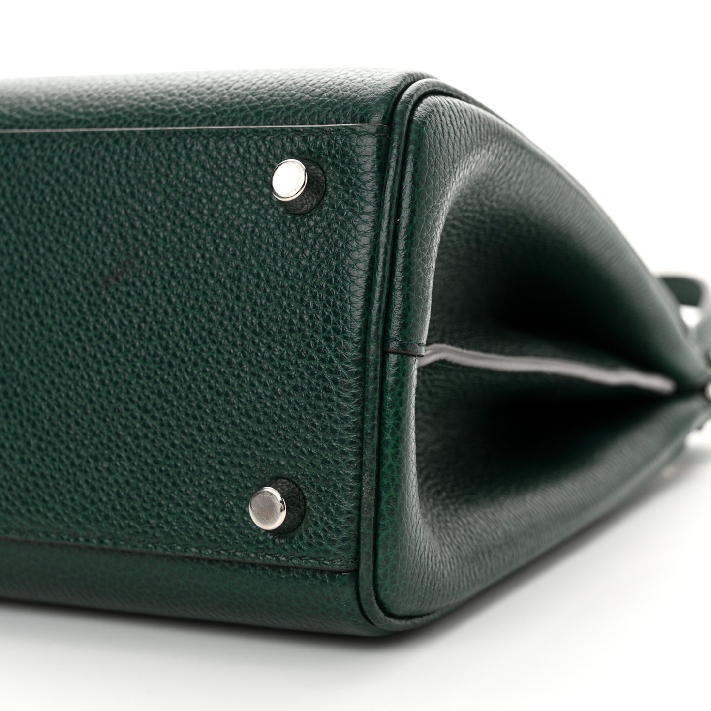 Grainy Calfskin Small Zumi Top Handle Bag Vintage Green