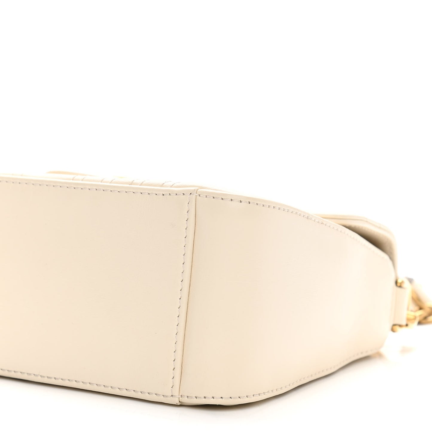 Calfskin Matelasse Mini GG Marmont Top Handle Shoulder Bag White