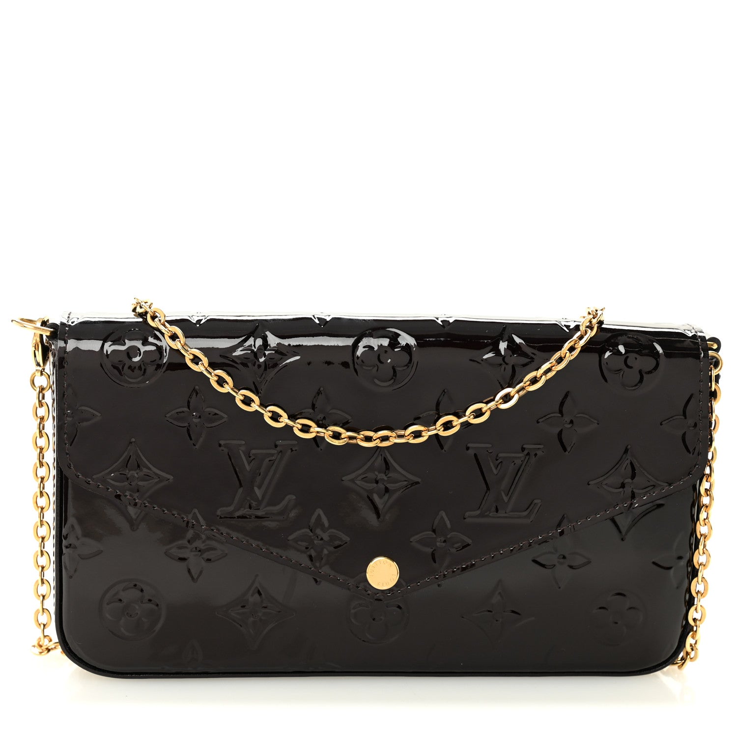 Louis Vuitton Vernis Pochette Felicie Chain Wallet Amarante 1 of 11