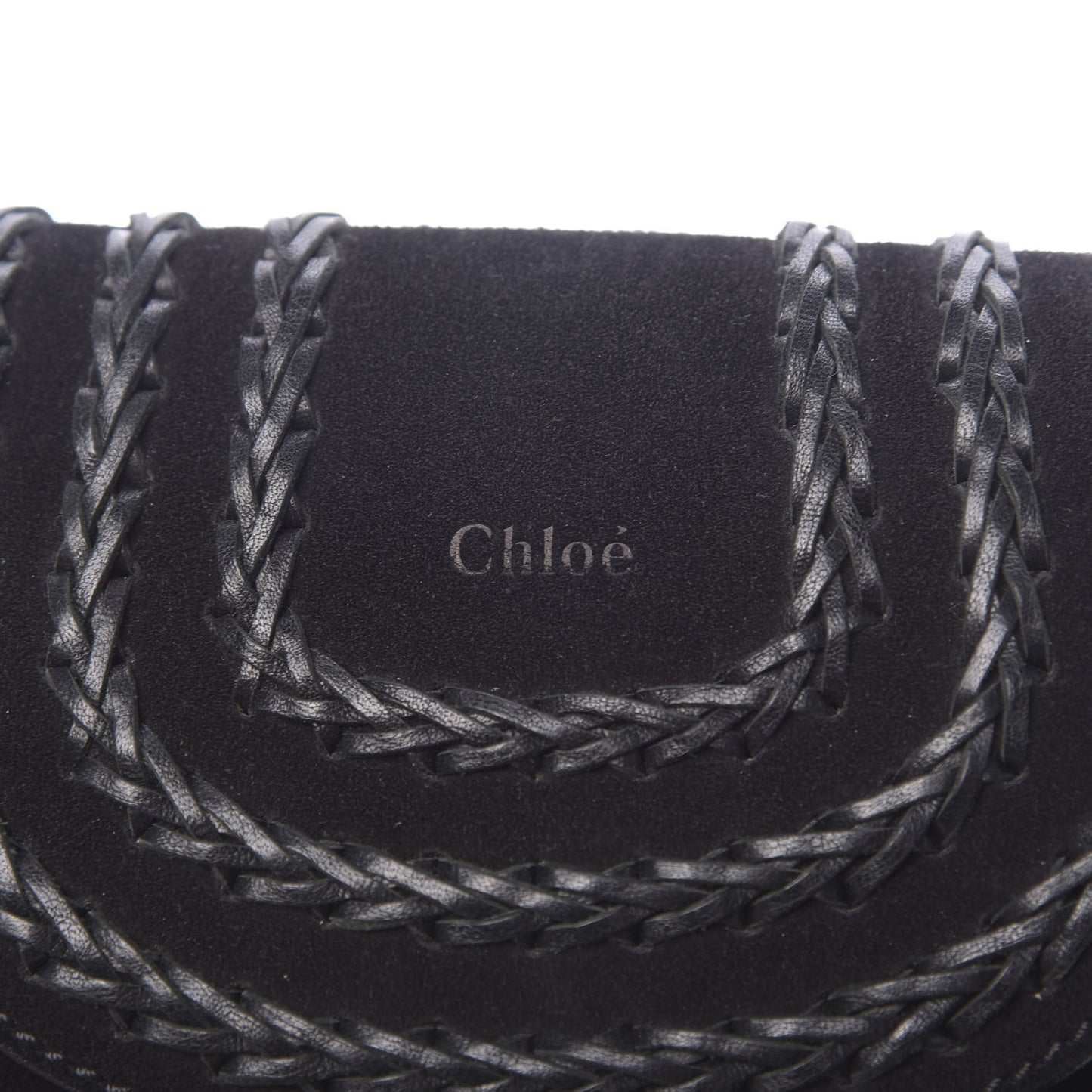 Suede Calfskin Braided Mini Hudson Shoulder Bag Black