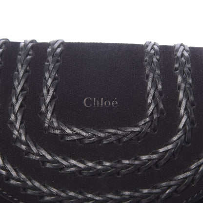 Chloe Suede Calfskin Braided Mini Hudson Shoulder Bag Black 7 of 10